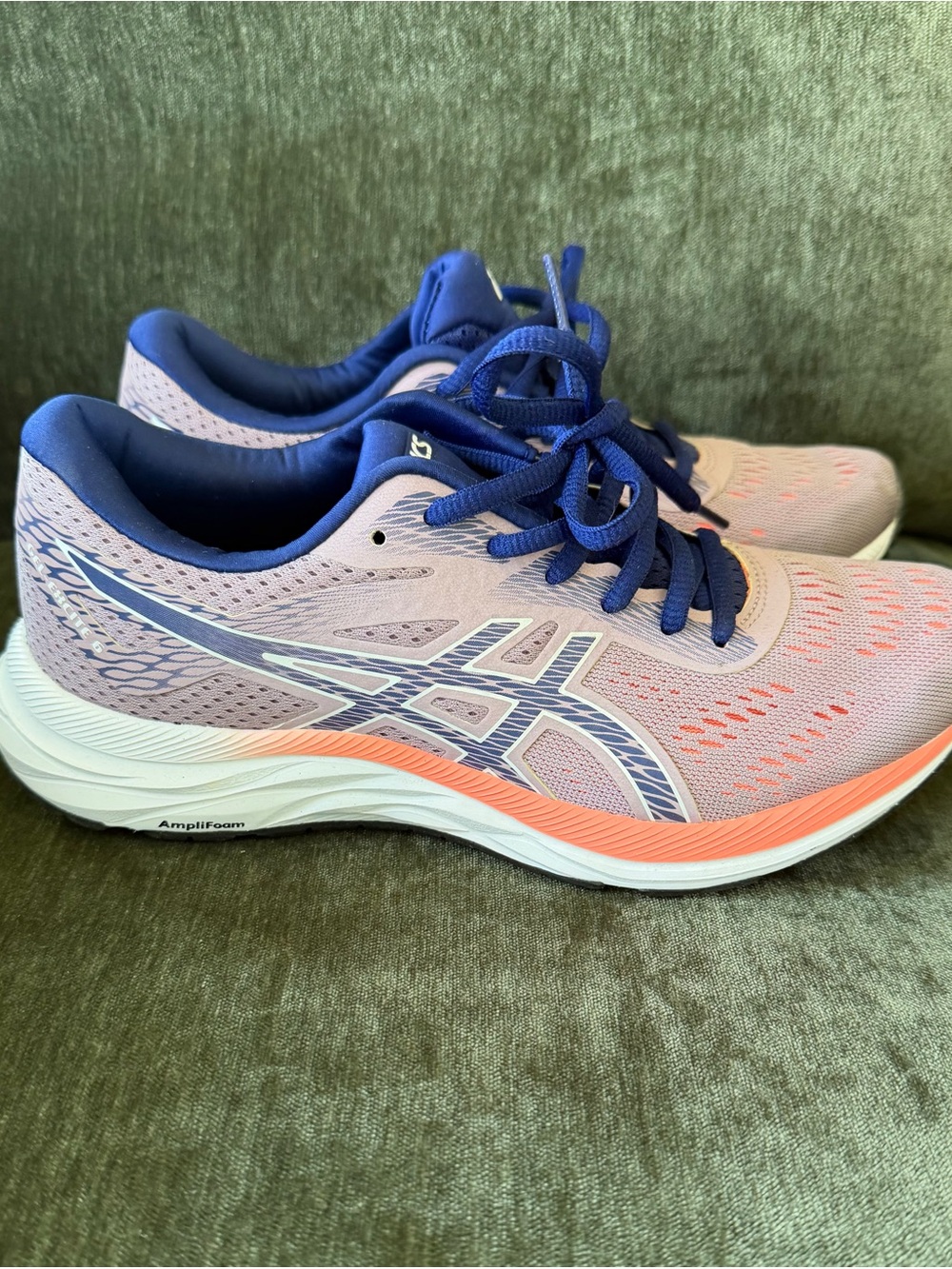Asics Pink and Blue Women's Athletic Running Shoes - Picture 3 of 6